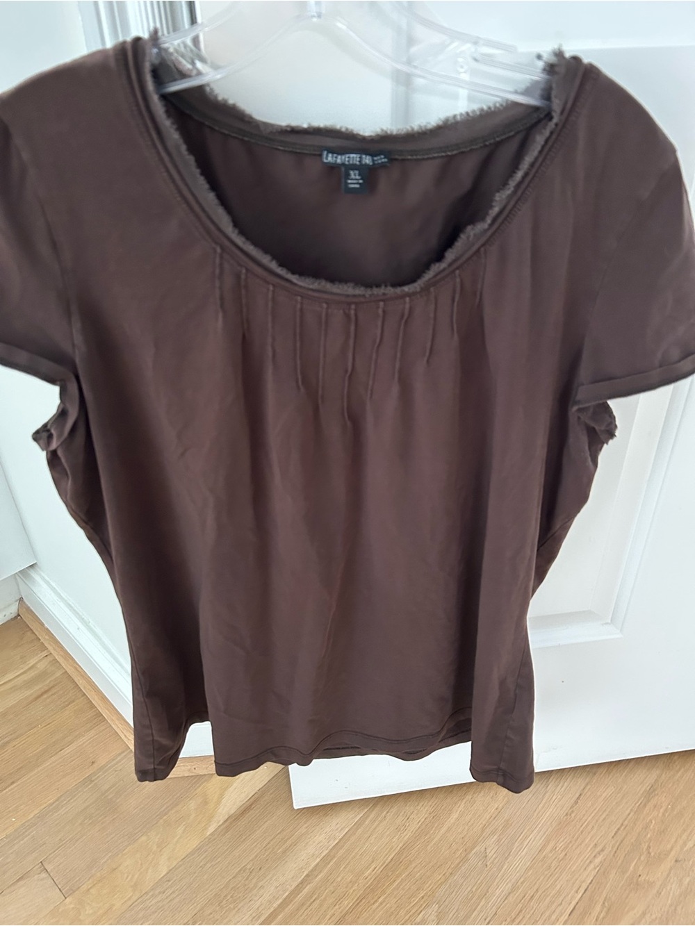 Lafayette 148 New York Brown Pleated Women's Top